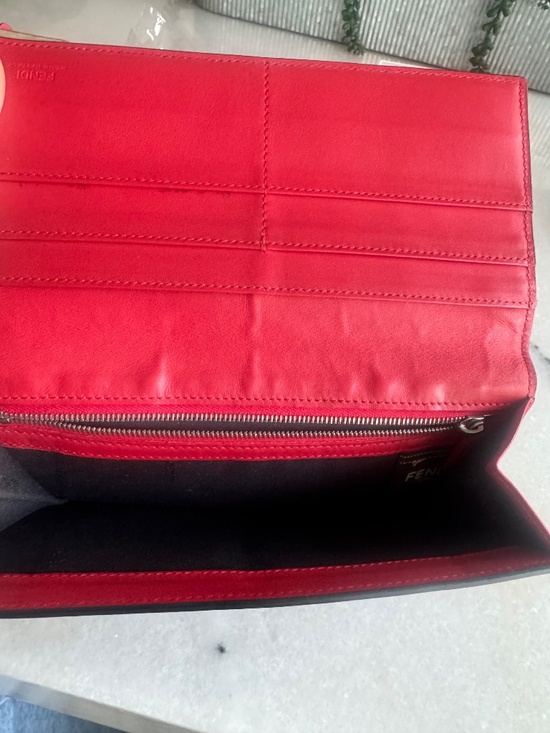 Fendi Monster Bugs Eye Wallet Bifold Black Yellow Leather  Fendi Bag Bugs Monster Eyes Wallet Black Yellow Red